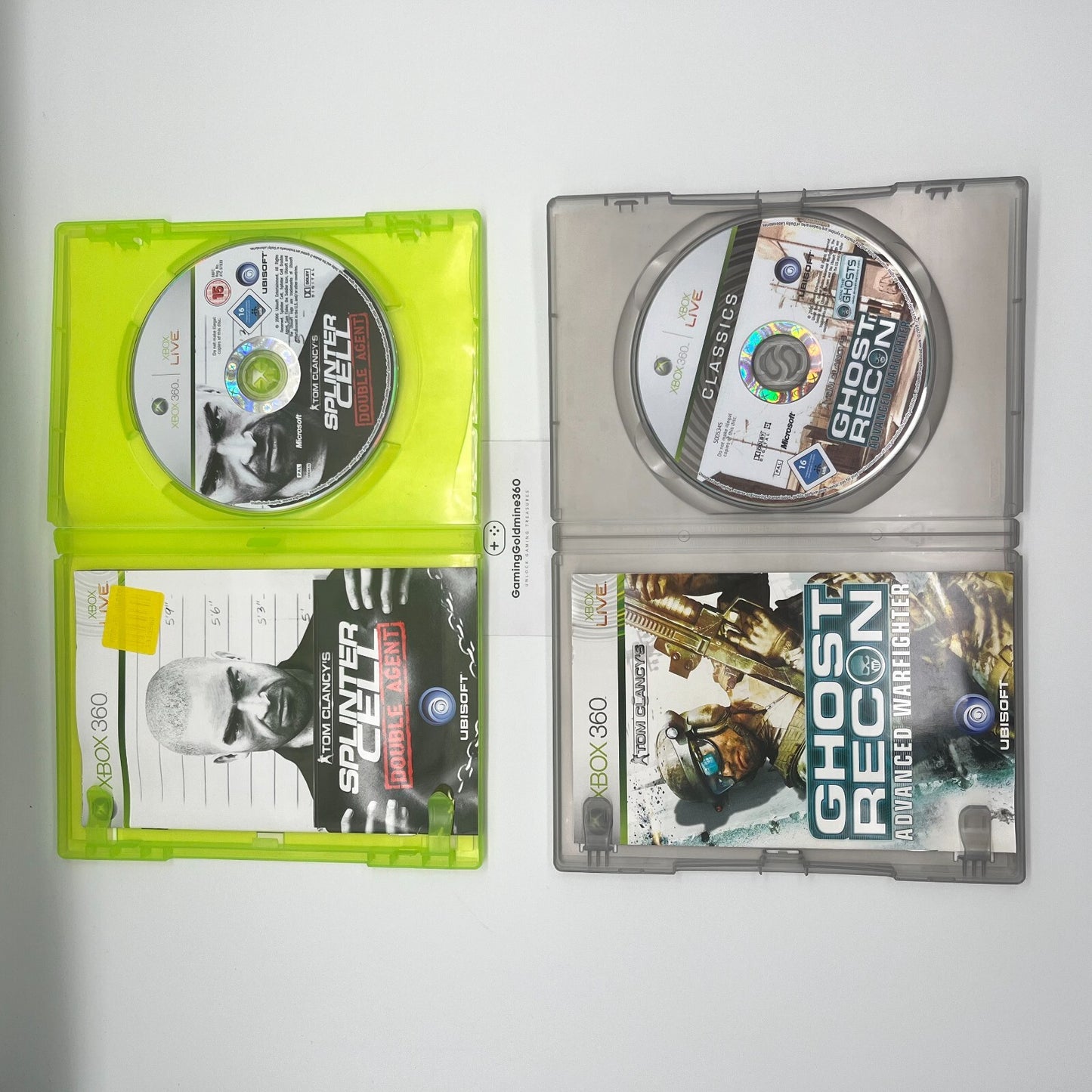 TOM CLANCY'S Splinter Cell Double Agent+Ghost Recon Advanced WarFighter Xbox 360