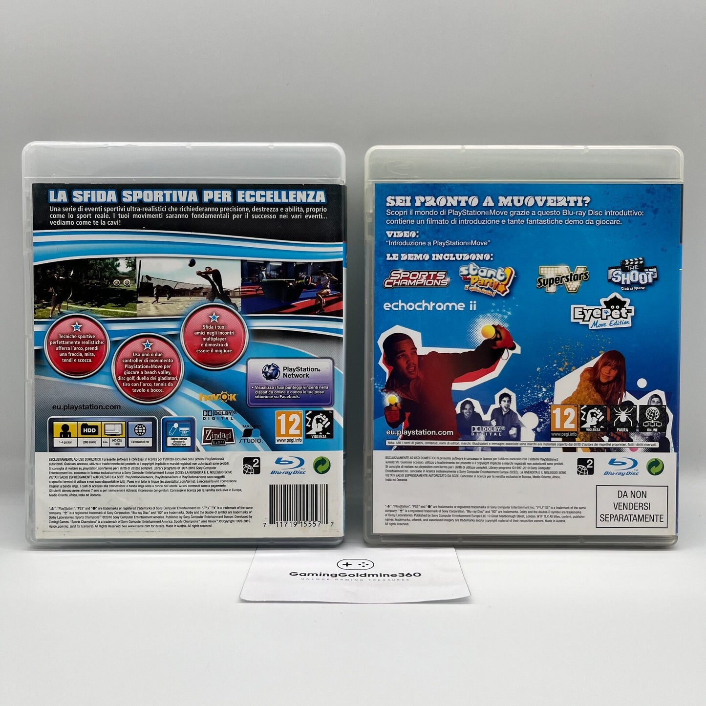 Sports Champions + PlayStation Move Starter Disc PS3 Italiano Completo PAL OTTIM