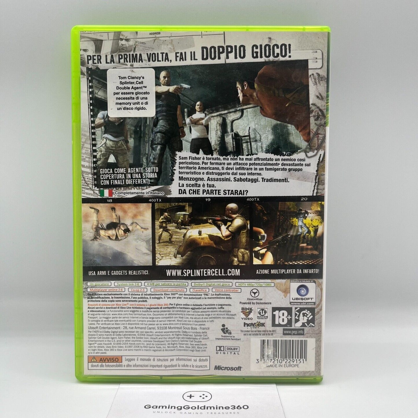 TOM CLANCY'S Splinter Cell Double Agent+Ghost Recon Advanced WarFighter Xbox 360