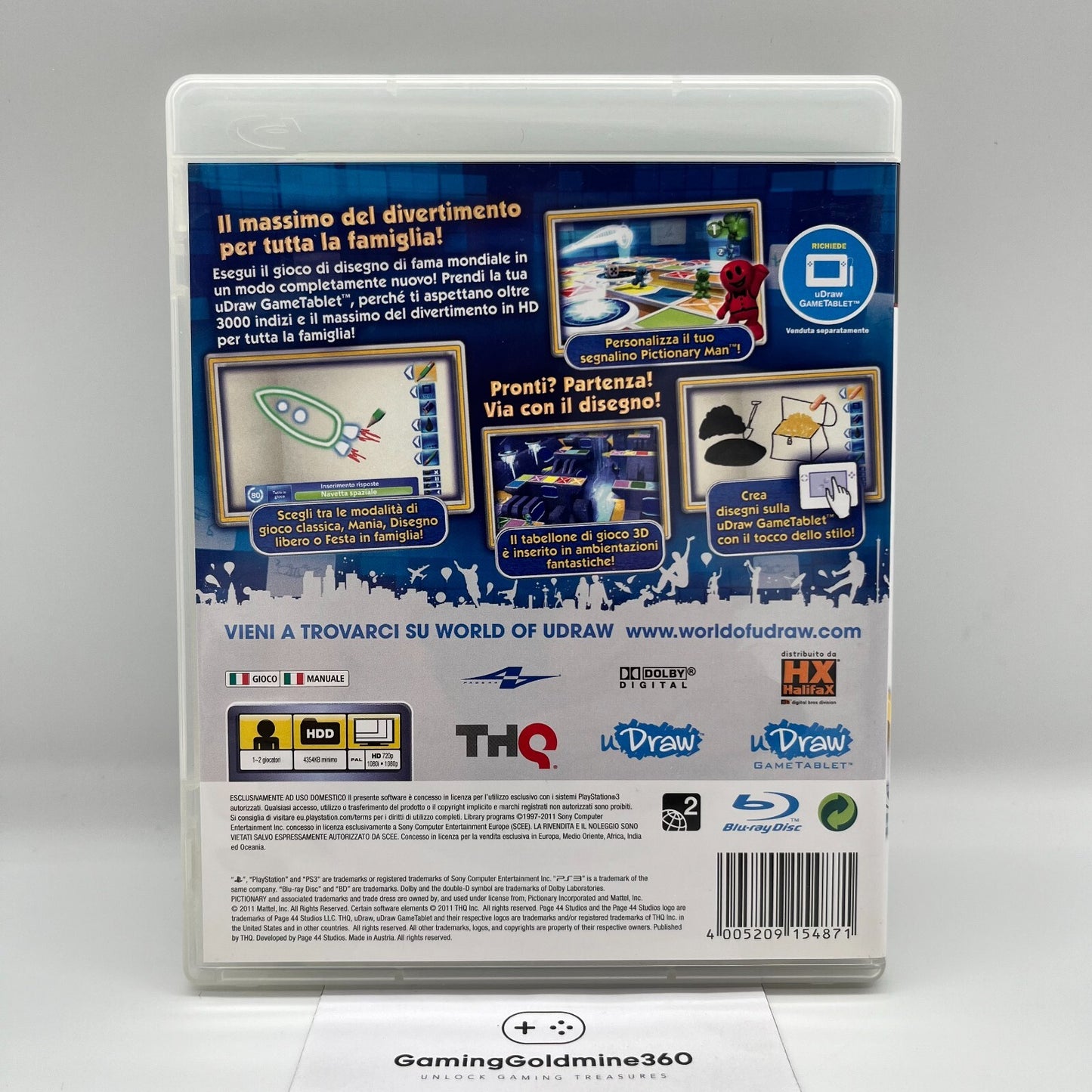 U-DRAW Pad (senza usb) + Pictionary PS3 Italiano Completo PAL Sony PlayStation 3