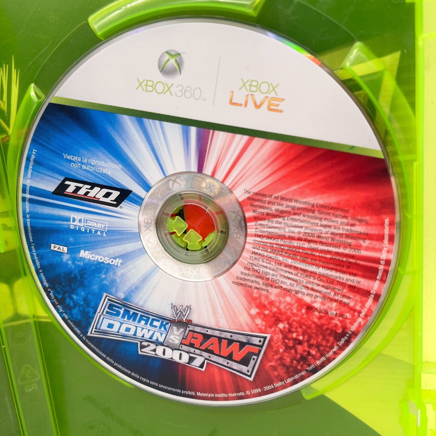 WWE Smackdown vs Raw 2007 + 2008 (cover reprint) Xbox 360 Italiano Completi PAL