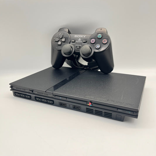 PS2 Slim Console Nera COMPLETA: Controller ORIGINALE e Cavi Sony PlayStation 2