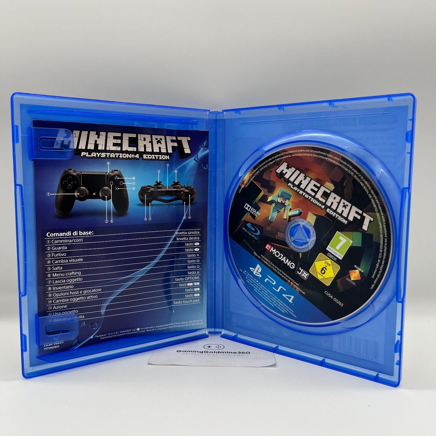 MINECRAFT PlayStation 4 Edition ITALIANO Completo PAL Mojang Sony PS4 COME NUOVO