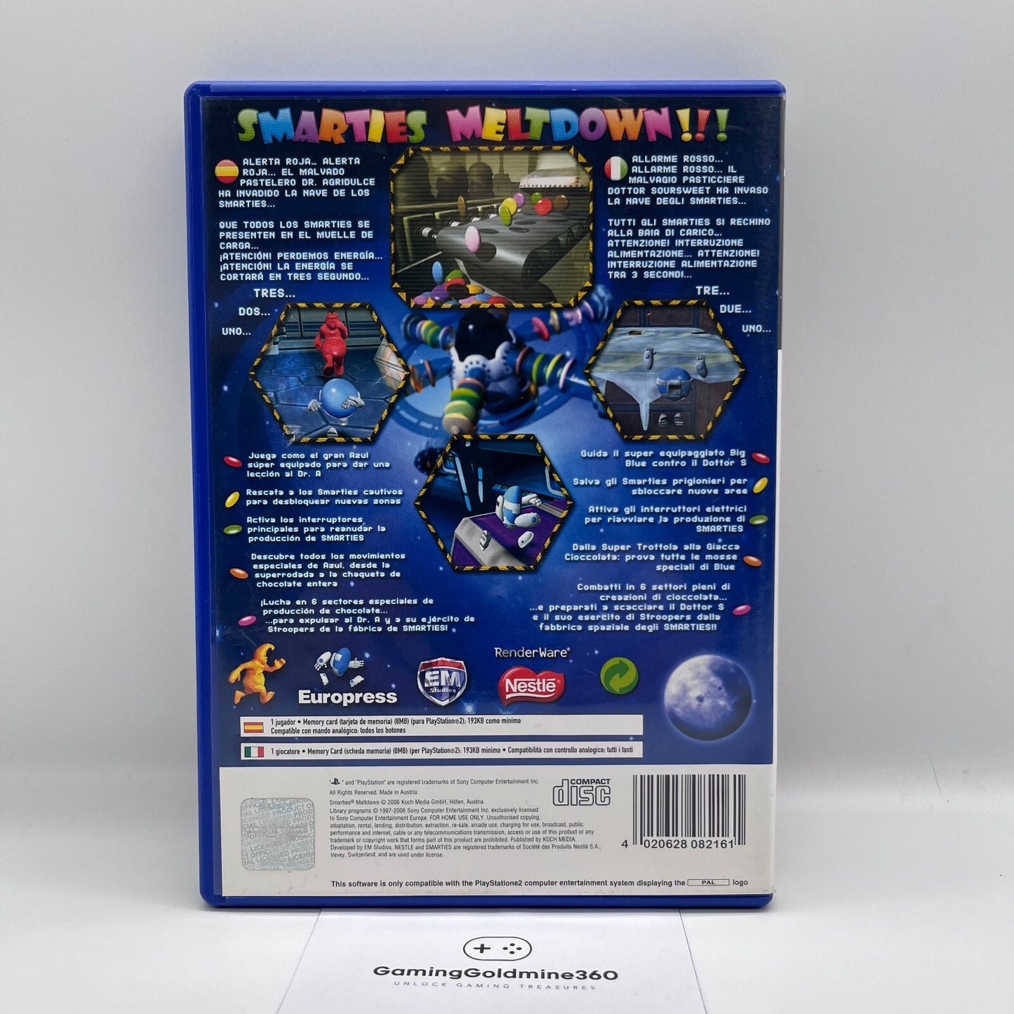 Smarties Meltdown PS2 Italiano Completo PAL Europress Sony Playstation 2 OTTIMO