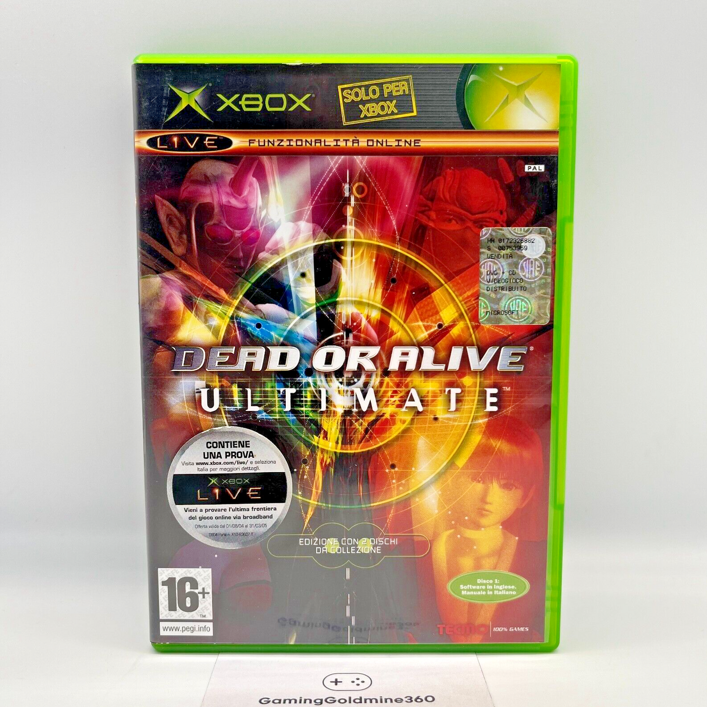 Dead or Alive Ultimate 1 XBOX Italiano PAL Gioco Picchiaduro Tecmo Microsoft