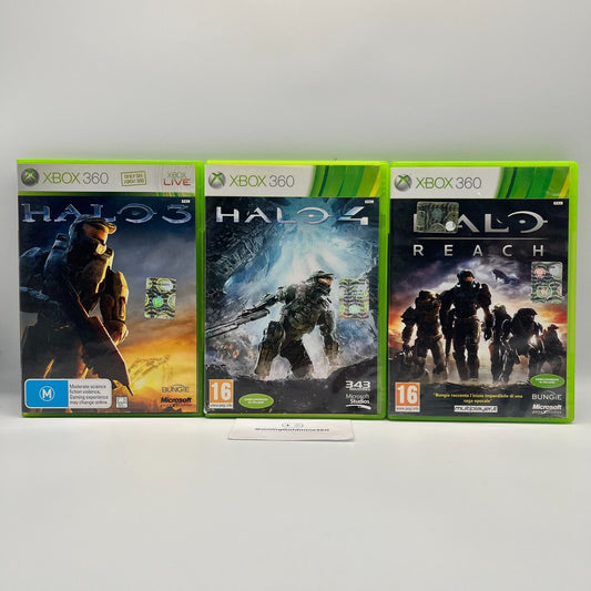HALO 3 + 4 + Reach XBOX 360 Completi con Manuale PAL Italiano Microsoft OTTIMI