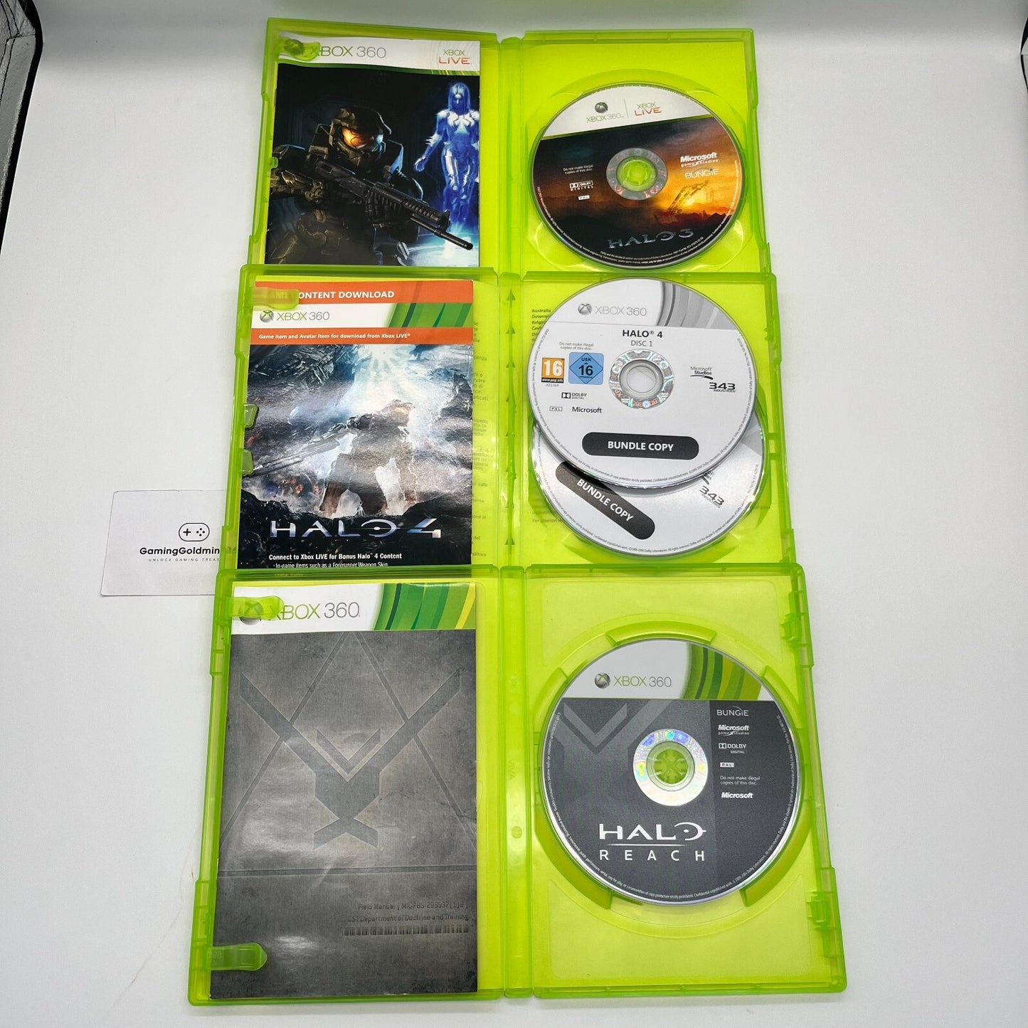 HALO 3 + 4 + Reach XBOX 360 Completi con Manuale PAL Italiano Microsoft OTTIMI