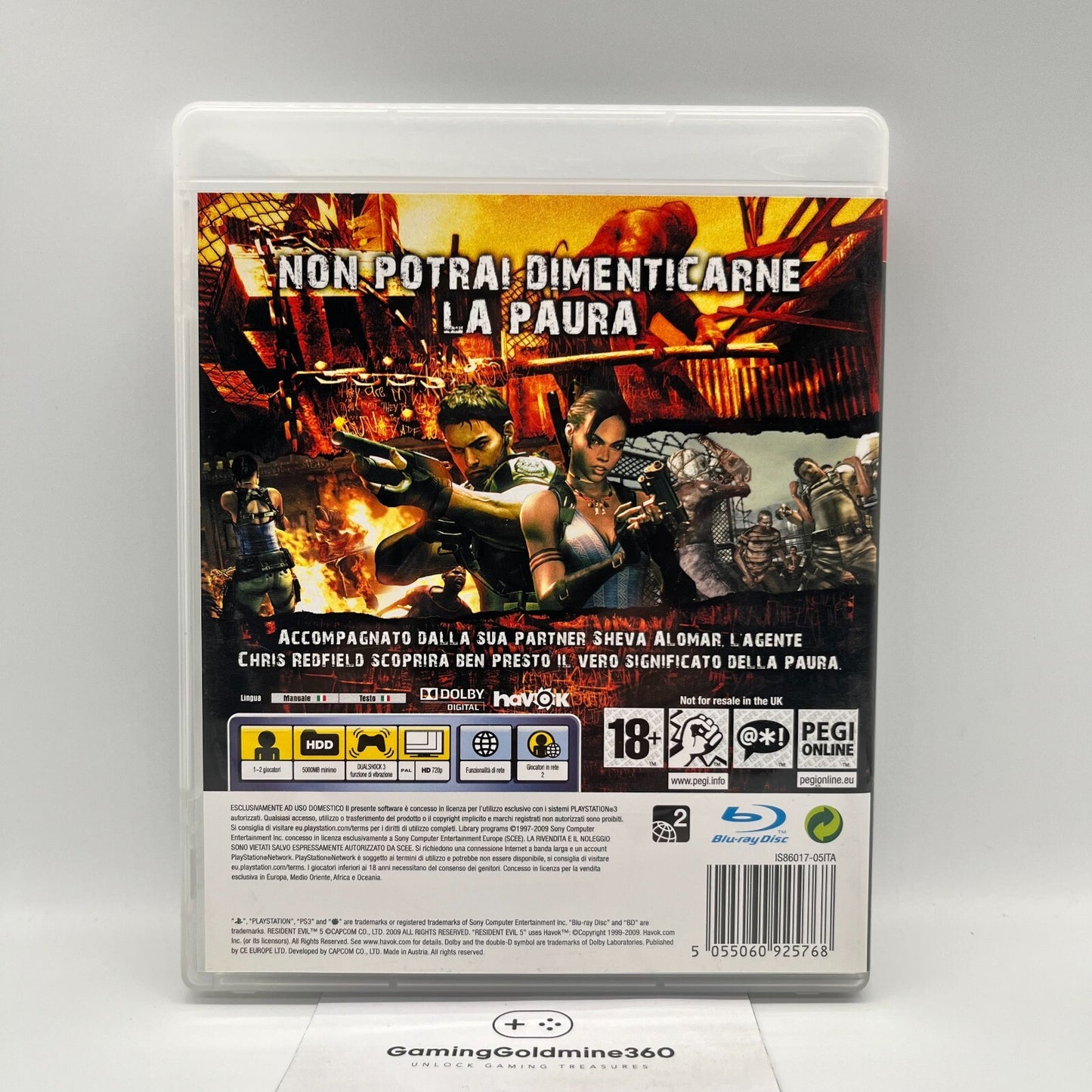 Resident Evil 5 PS3 Italiano Completo Manuale Capcom Sony PlayStation 3 Horror