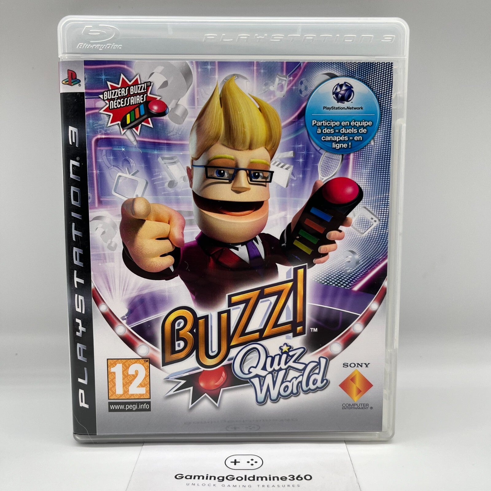 BUZZ ! QUIZ TV PS3 Completo + 4 Controller Sony PlayStation 3 SENZA PENNETTA USB