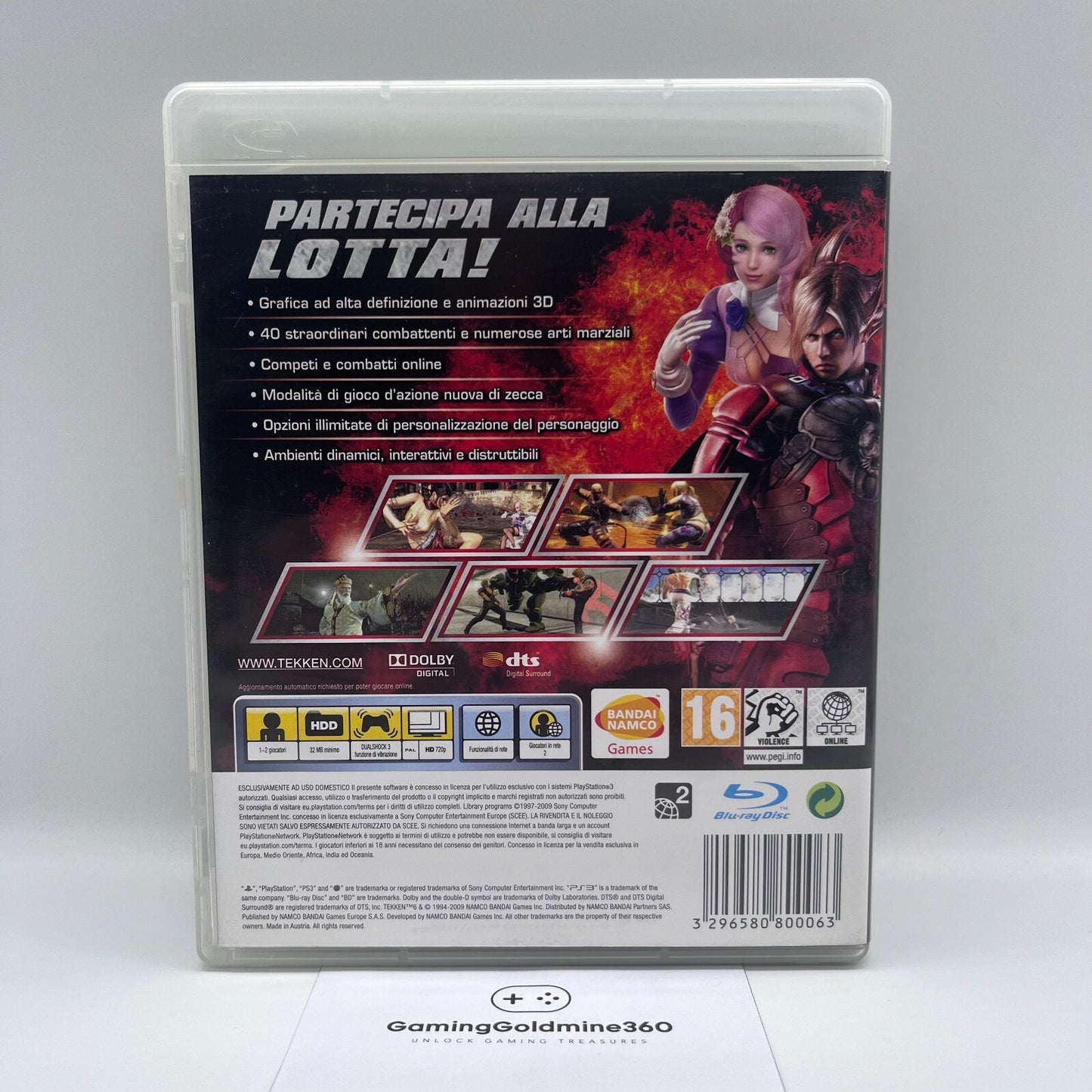 Tekken 6 PS3 Italiano PAL senza manuale Namco Sony PlayStation 3 OTTIME CONDIZIO