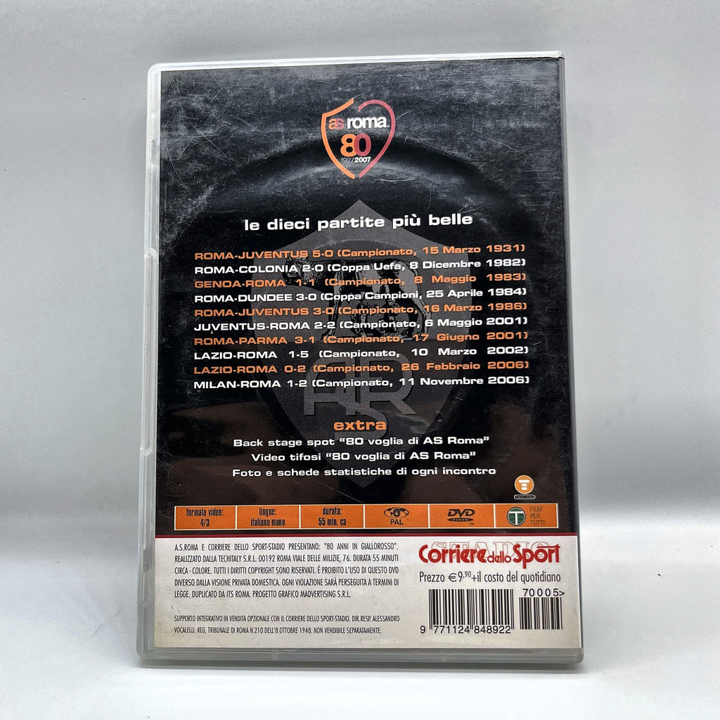 Ottant'anni in Giallorosso DVD AS Roma 1927-2007 Calcio Corriere dello Sport