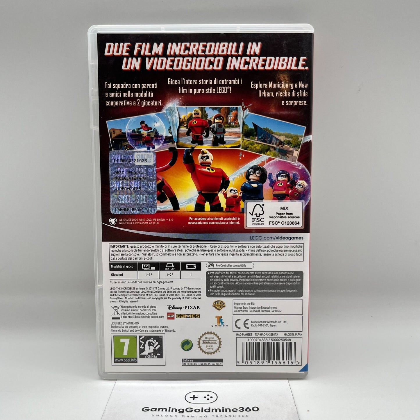LEGO Gli Incredibili Nintendo Switch Italiano Completo Warner Bros COME NUOVO