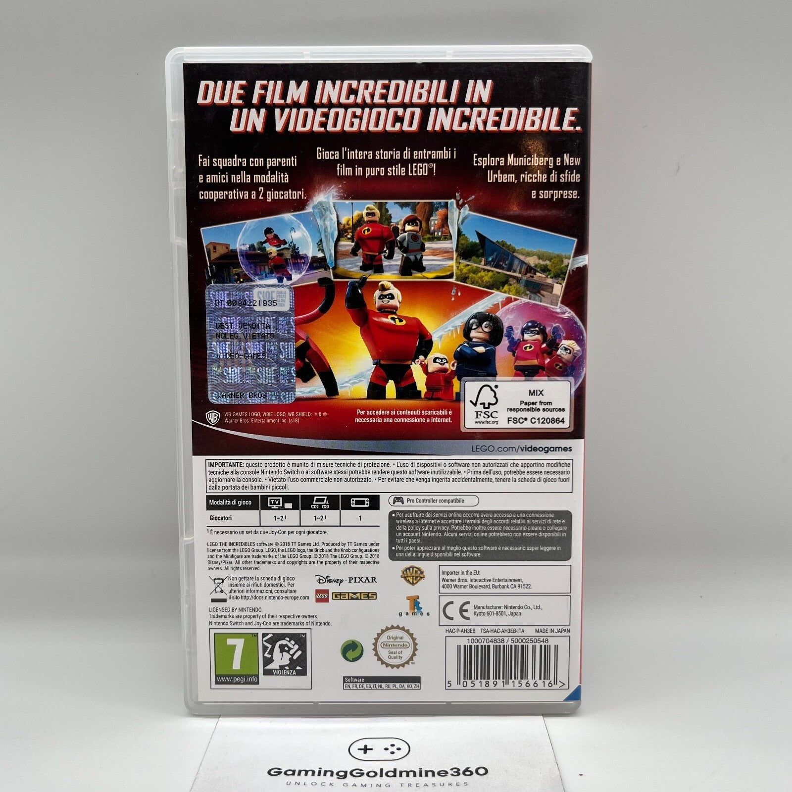 LEGO Gli Incredibili Nintendo Switch Italiano Completo Warner Bros COME NUOVO