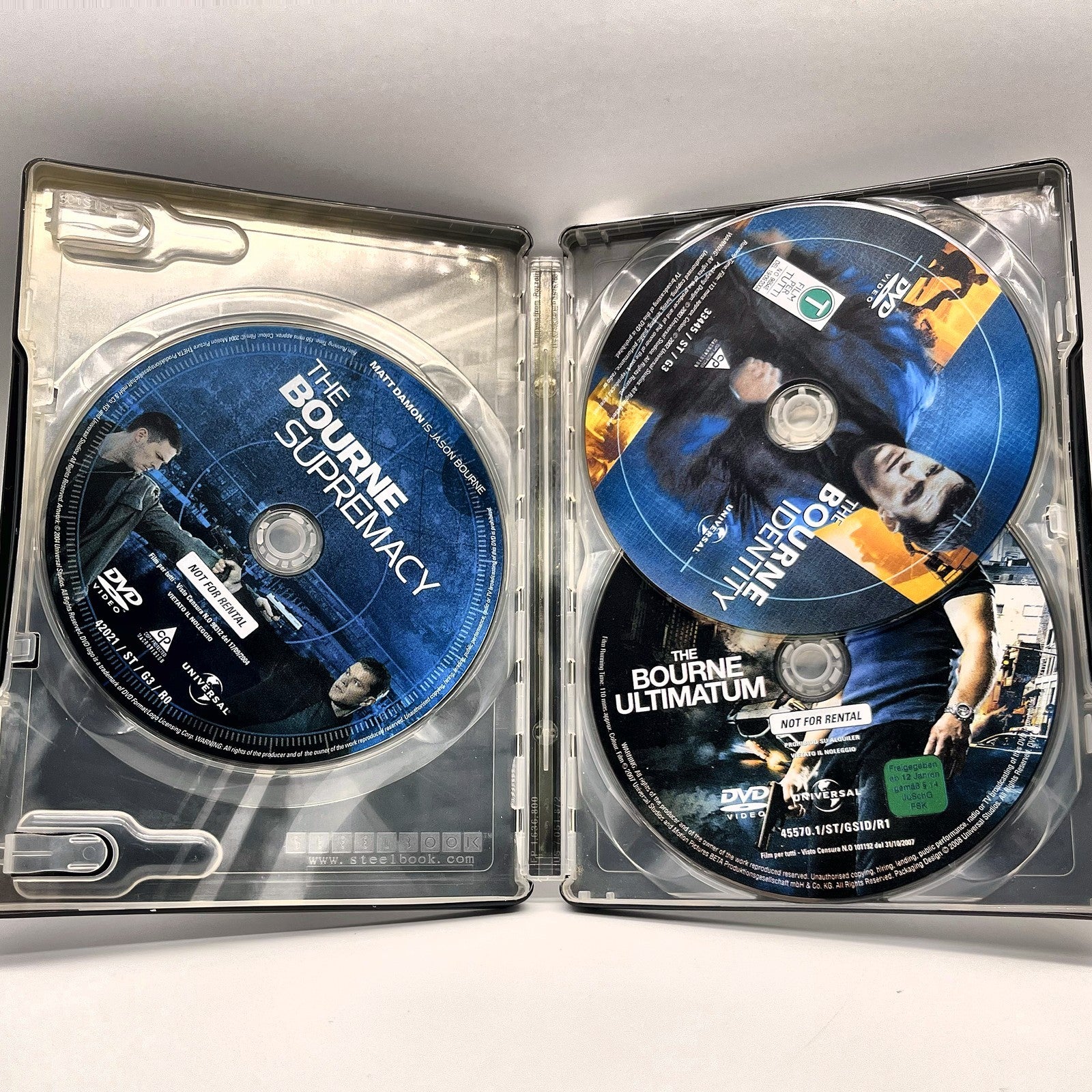 Ultimate Bourne Collection Steelbook 3 DVD Matt Damon Trilogia Universal ITA