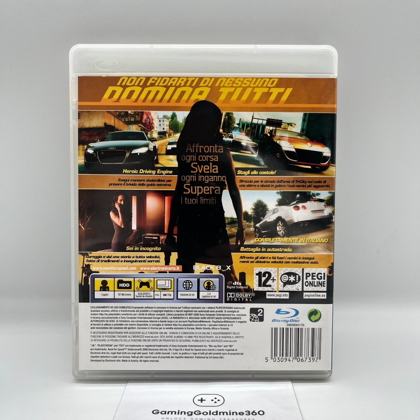 Need for Speed Undercover PS3 Italiano Completo PAL EA Sony PlayStation 3 OTTIMO