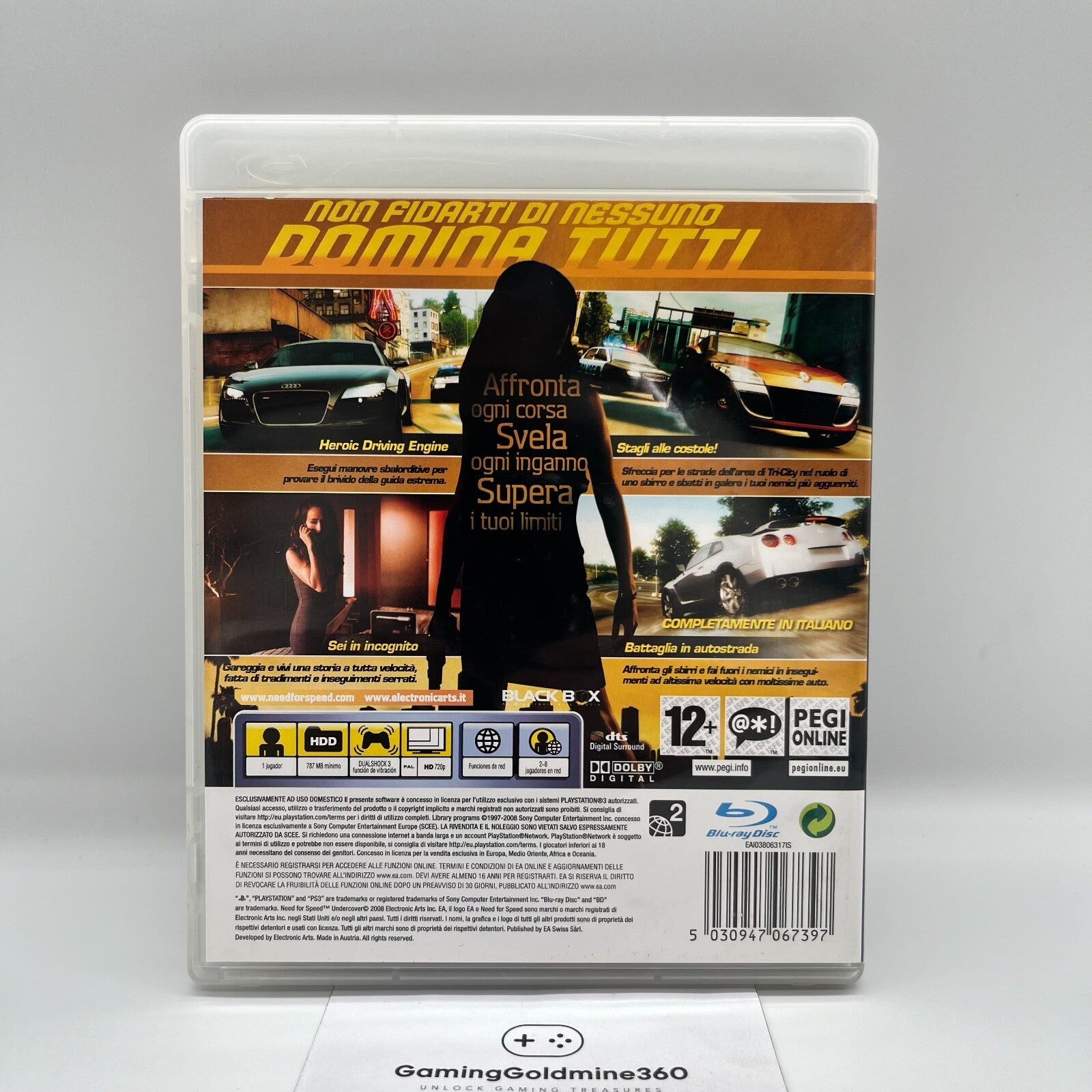 Need for Speed Undercover PS3 Italiano Completo PAL EA Sony PlayStation 3 OTTIMO