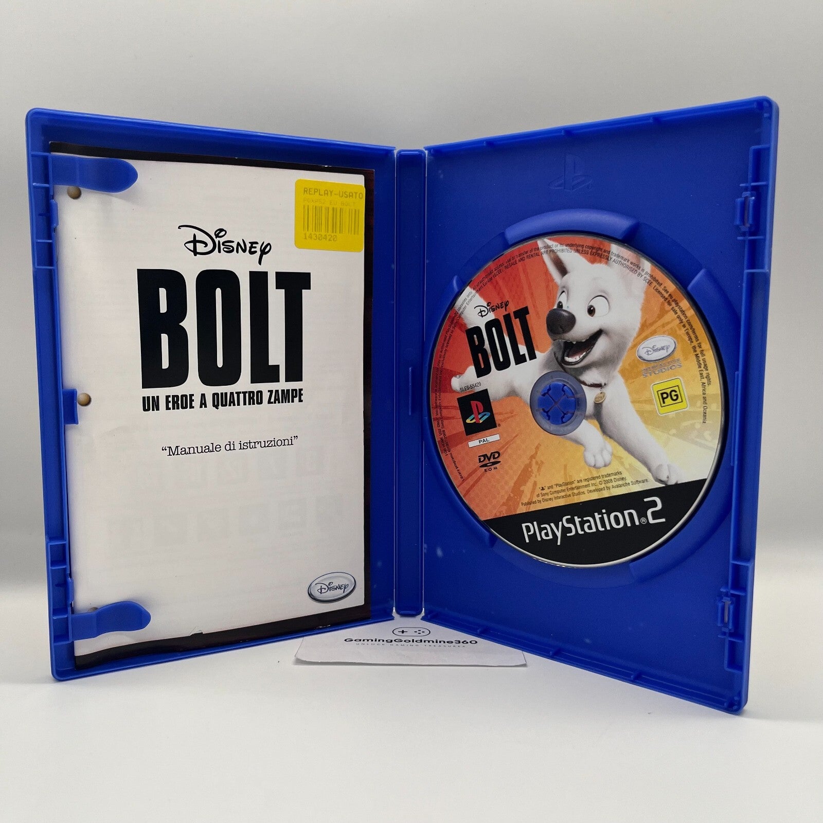 BOLT Un Eroe a 4 Zampe PS2 Italiano Completo Manuale Disney Sony PlayStation 2