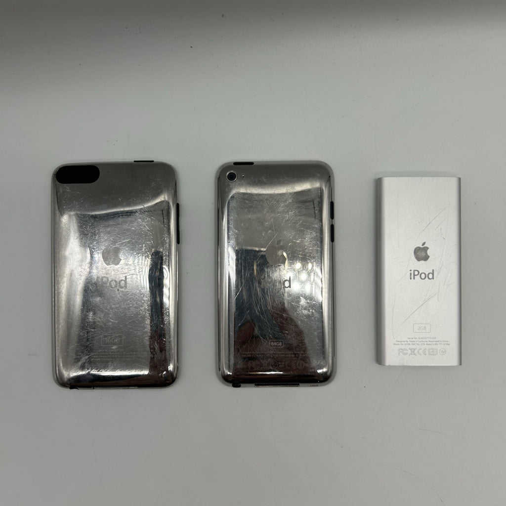 Lotto 3 Apple iPod Touch 4 + Touch 2a Gen + Nano 2a Gen PER RICAMBI Non Testati