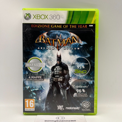 BATMAN Arkham Asylum Xbox 360 Italiano Completo con Manuale WB Microsoft OTTIMO