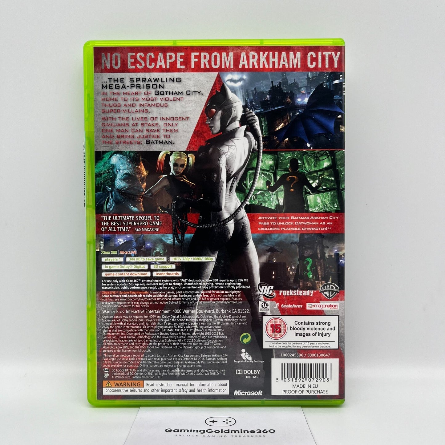 BATMAN Arkham City Xbox 360 Completo con Manuale PAL Multilingua WarnerBros DC