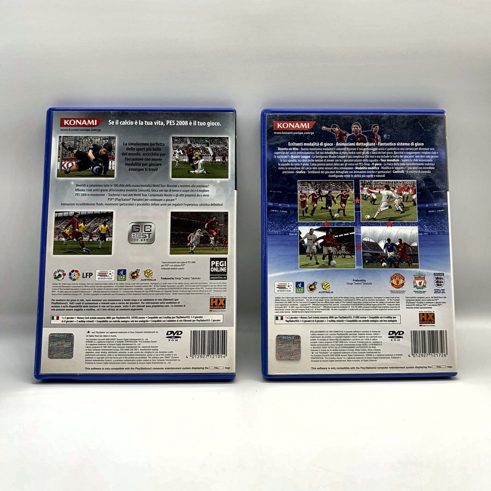 PES 2008 + 2009 Pro Evolution Soccer PS2 PlayStation 2 PAL ITA Konami Lotto