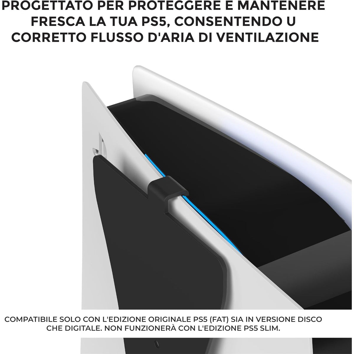 HumanCentric – supporto da parete per PS5 (modello originale) con 2 porta-controller (Nuovo)