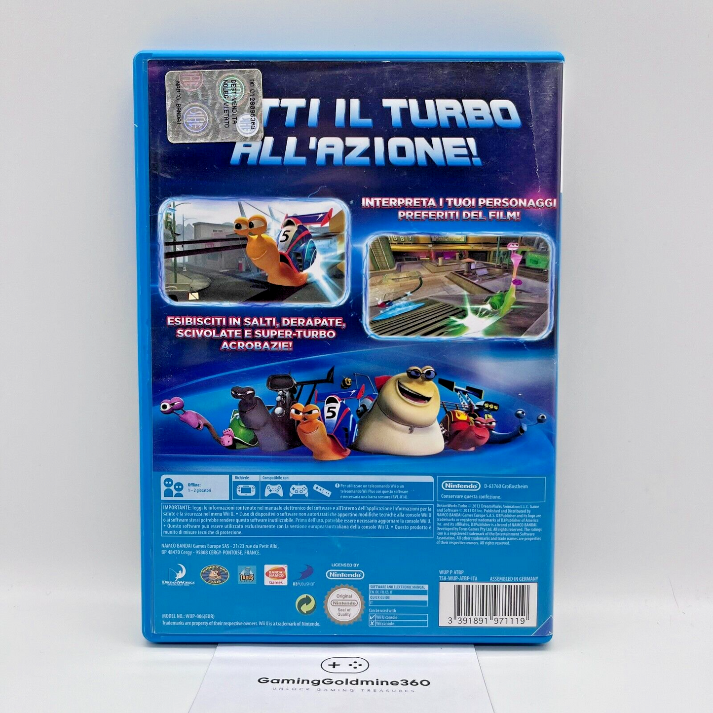 TURBO Acrobazie in Pista Nintendo Wii U Italiano PAL no manuale DreamWorks OTTIM