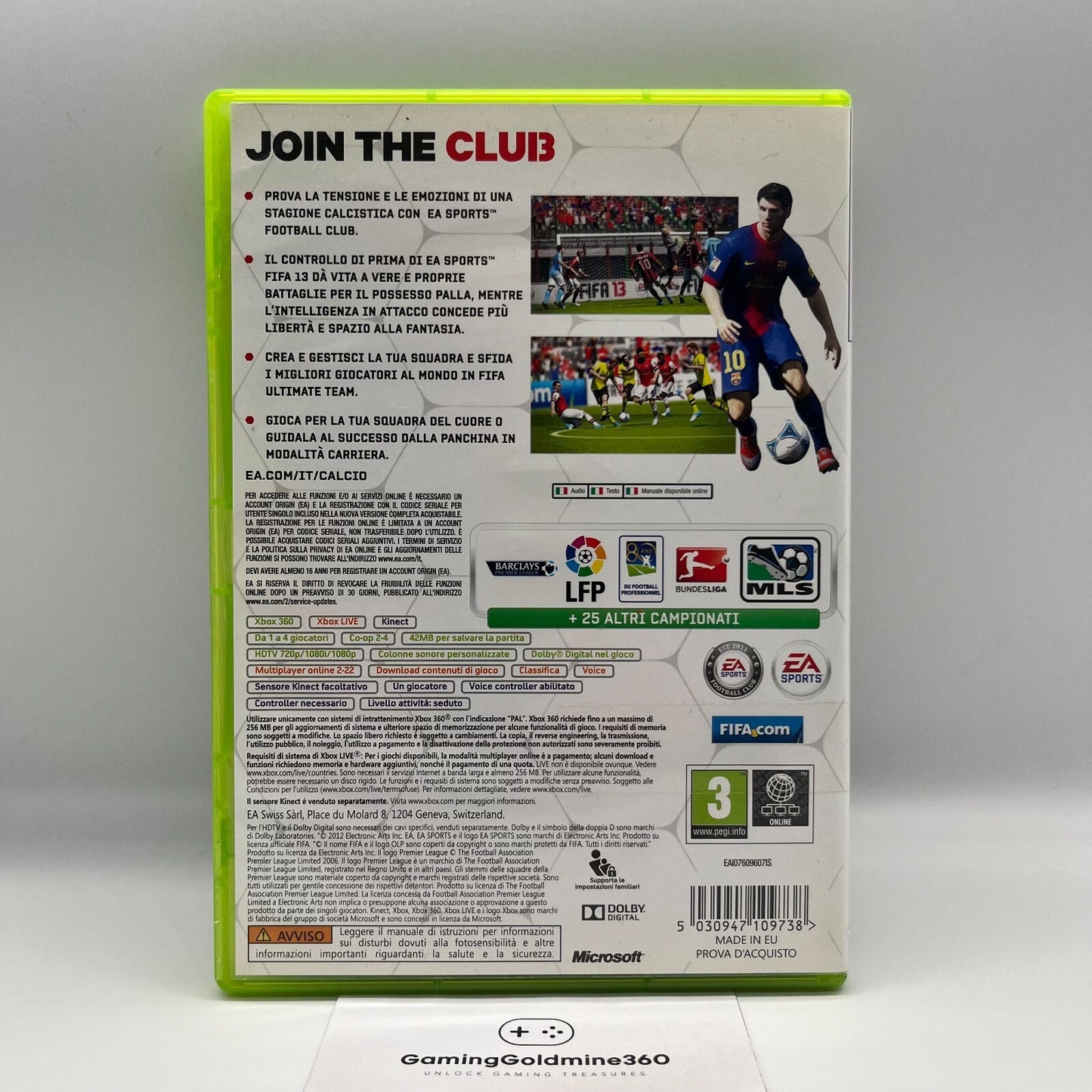 FIFA 13 Xbox 360 Italiano Completo Manuale PAL EA Sports Microsoft Gioco Calcio
