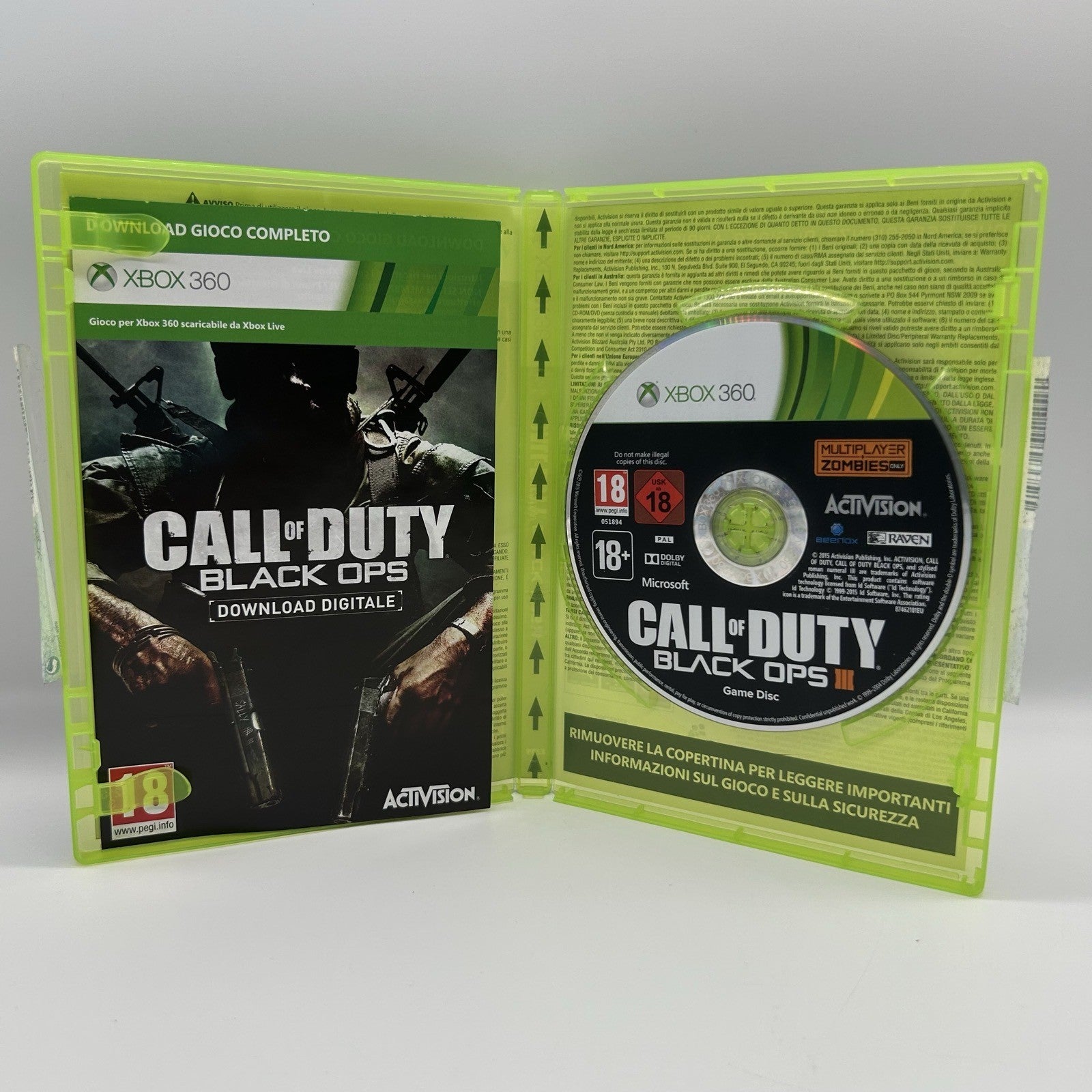 Call of Duty Black Ops 3 III Xbox 360 PAL ITA Multiplayer Zombies Activision
