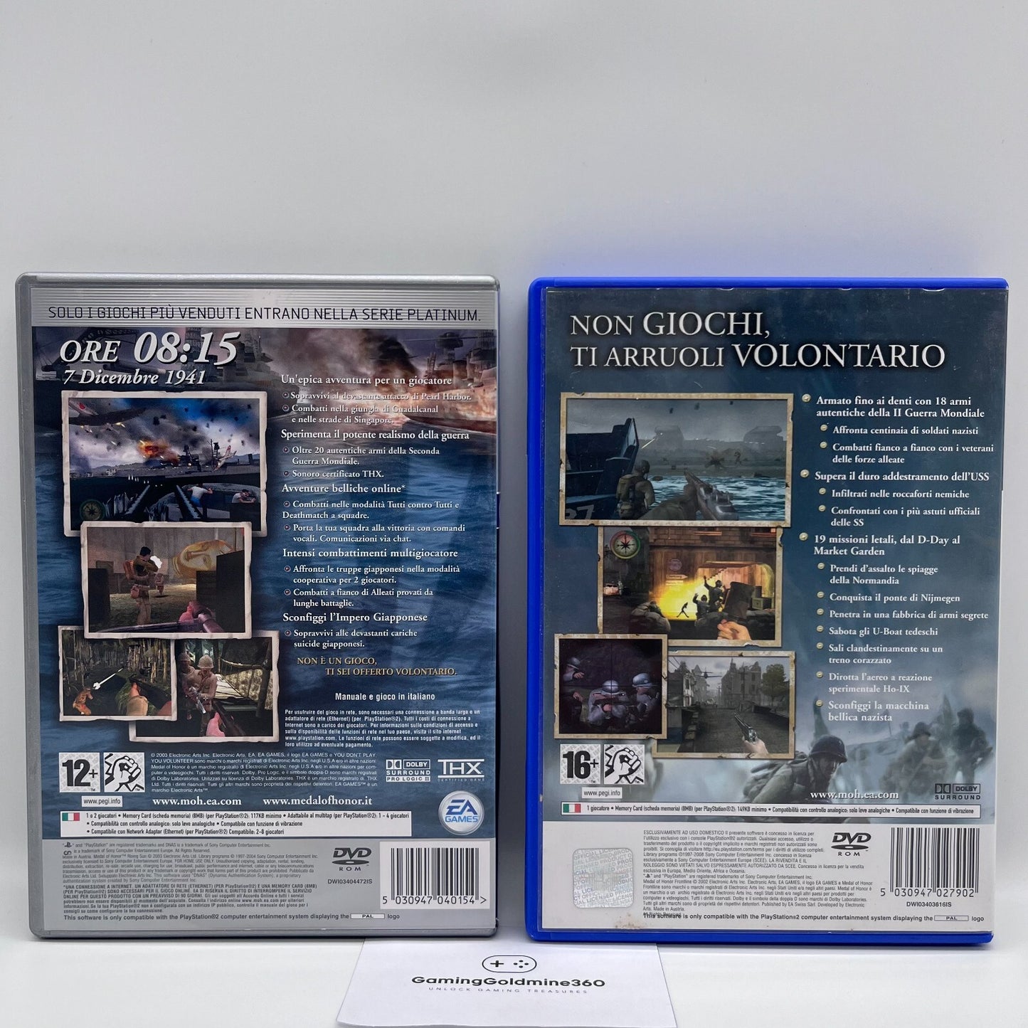 Bundle MEDAL OF HONOR Rising Sun + FrontLine PS2 Italiano PAL Sony PlayStation 2