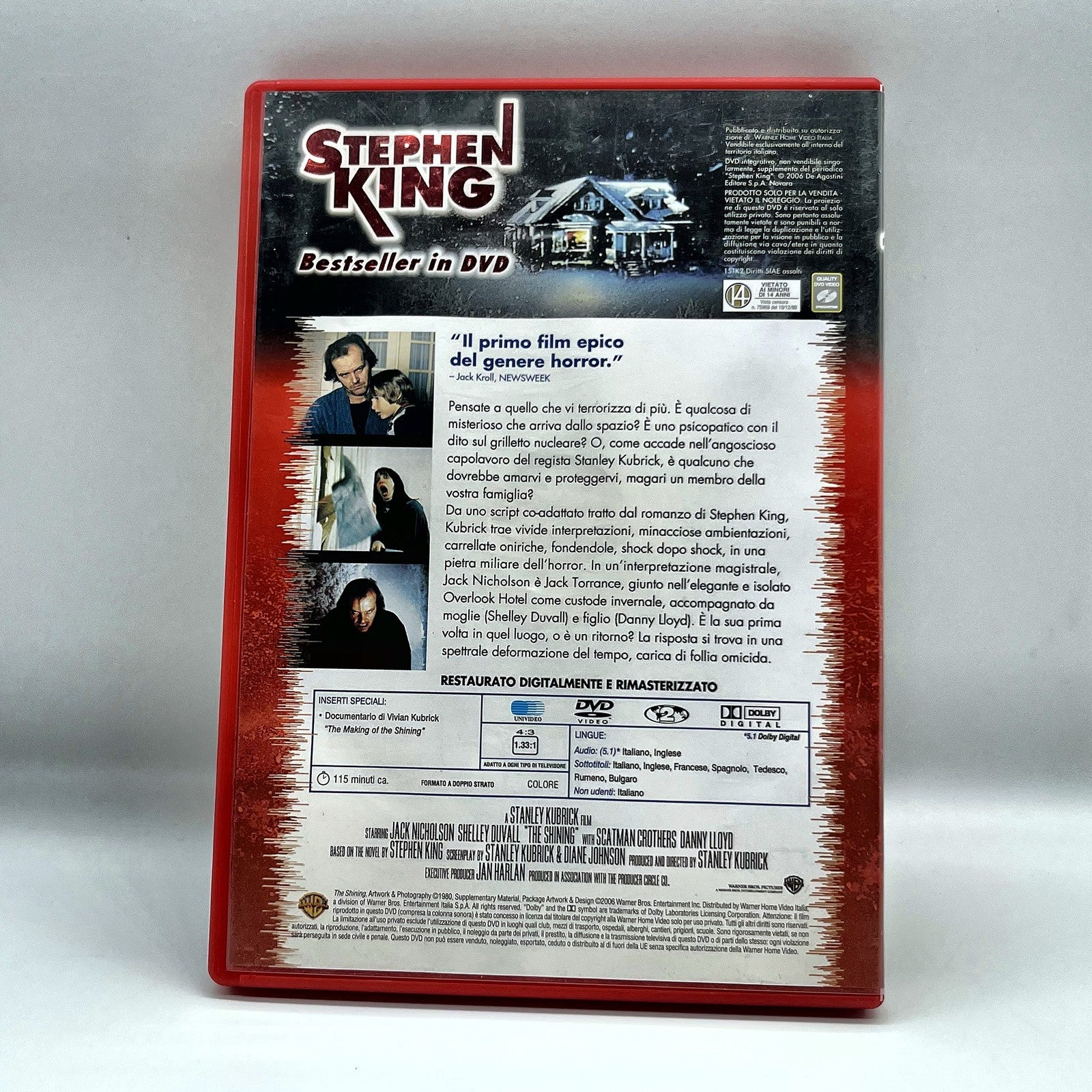 Shining DVD Stanley Kubrick Jack Nicholson Horror ITA Stephen King DeAgostini