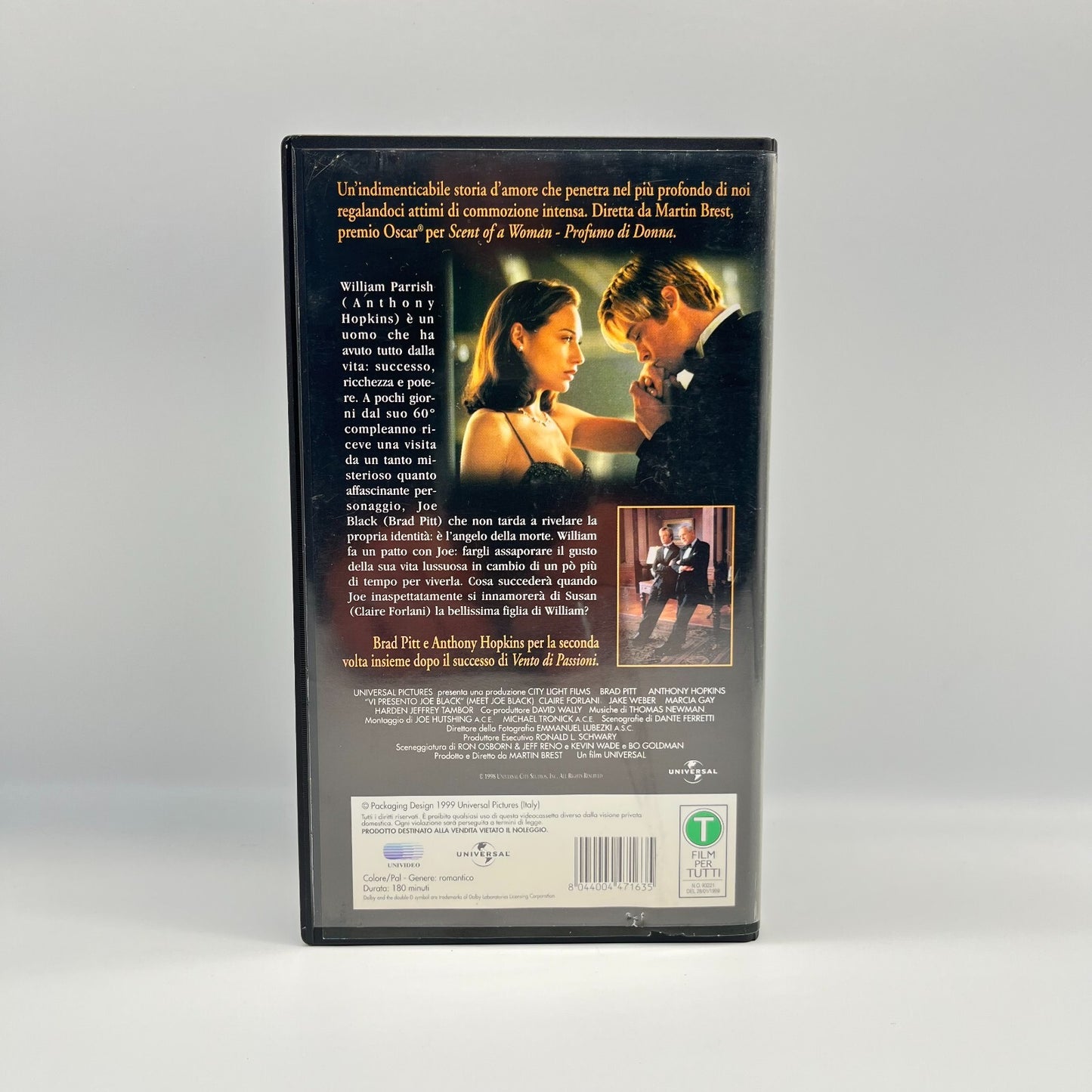 📼 Vi Presento Joe Black VHS Brad Pitt, Anthony Hopkins Film RARO da Collezione
