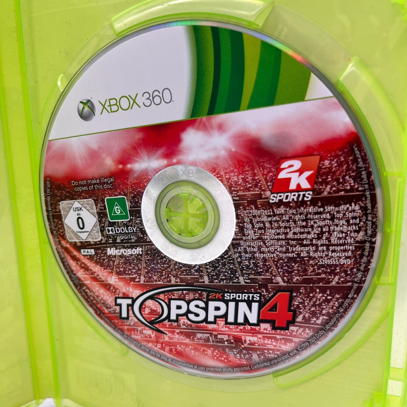 Top Spin 4 Xbox 360 Italiano PAL senza manuale 2K Microsoft Tennis OTTIME CONDIZ