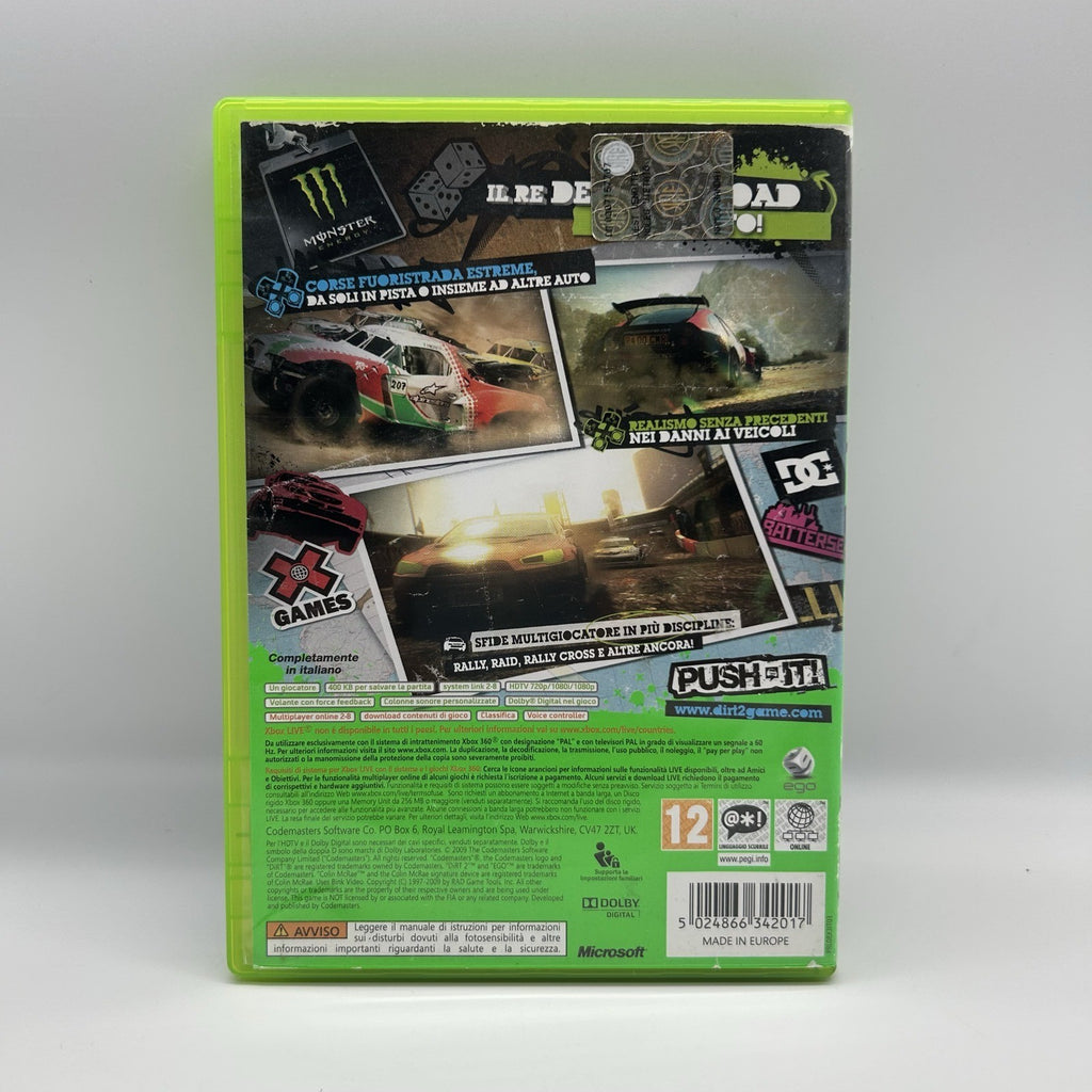 Colin McRae DiRT 2 Xbox 360 PAL ITA Codemasters Rally Corse Completo Testato