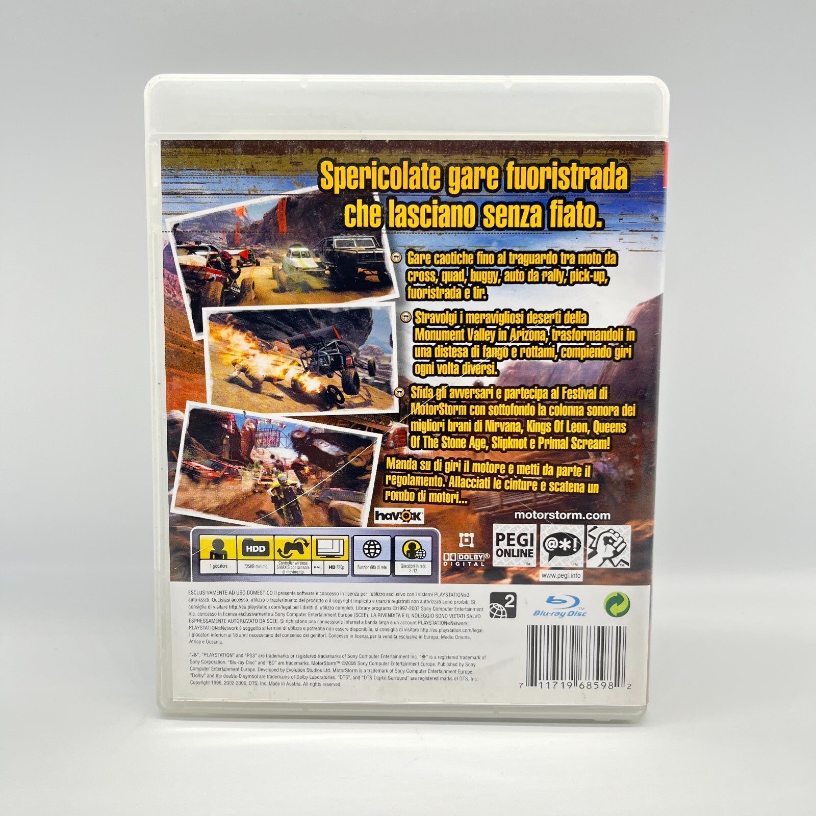 MotorStorm PS3 Italiano PAL Video Gioco Corse Auto Moto Cross Sony PlayStation 3