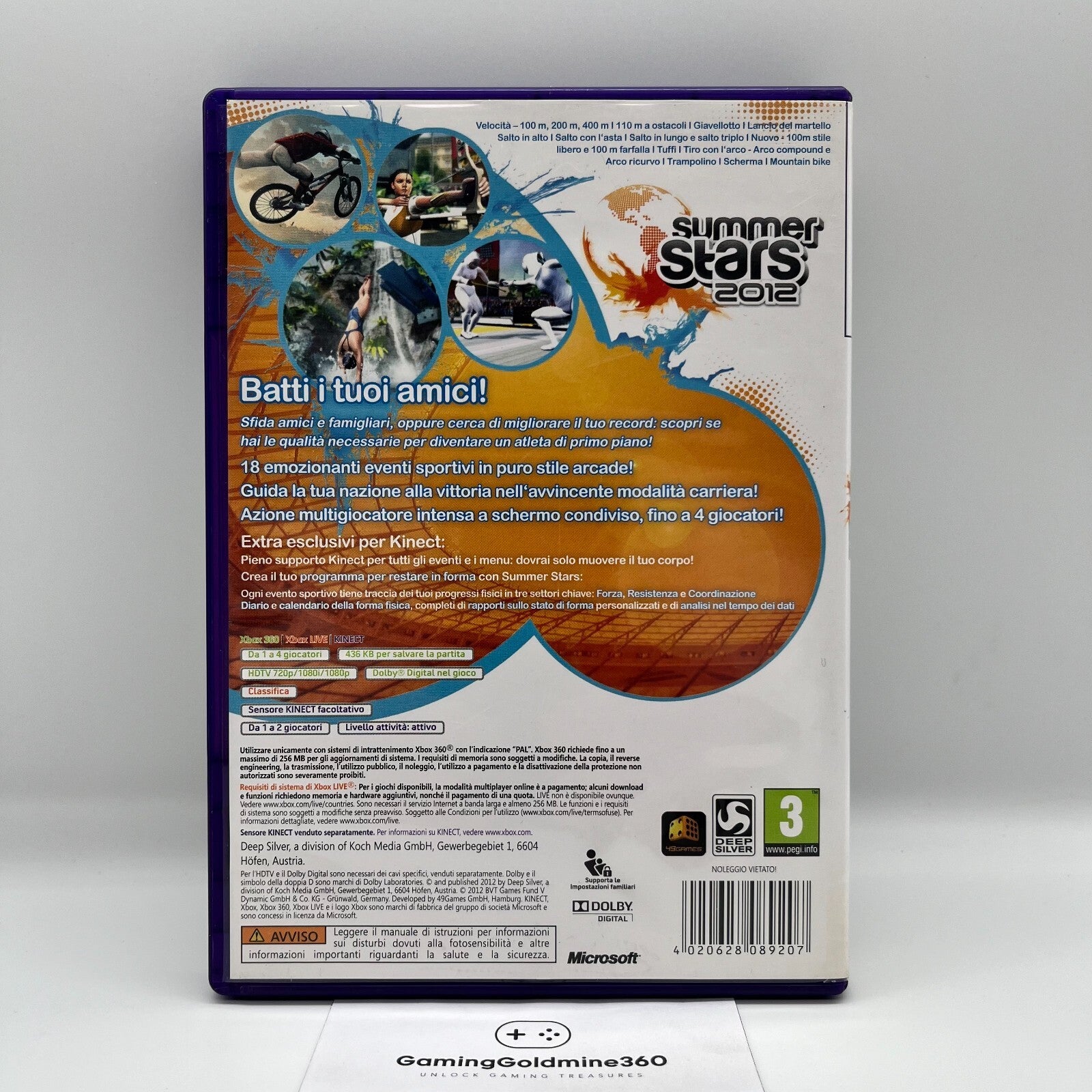 Summer Stars 2012 Xbox 360 Italiano Completo PAL DeepSilver Microsoft OTTIMO