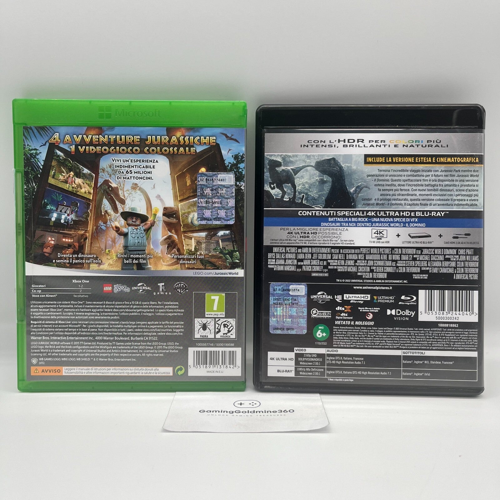 LEGO Jurassic World Xbox One + Jurassic World il Dominio Film 4K Ultra HD BluRay