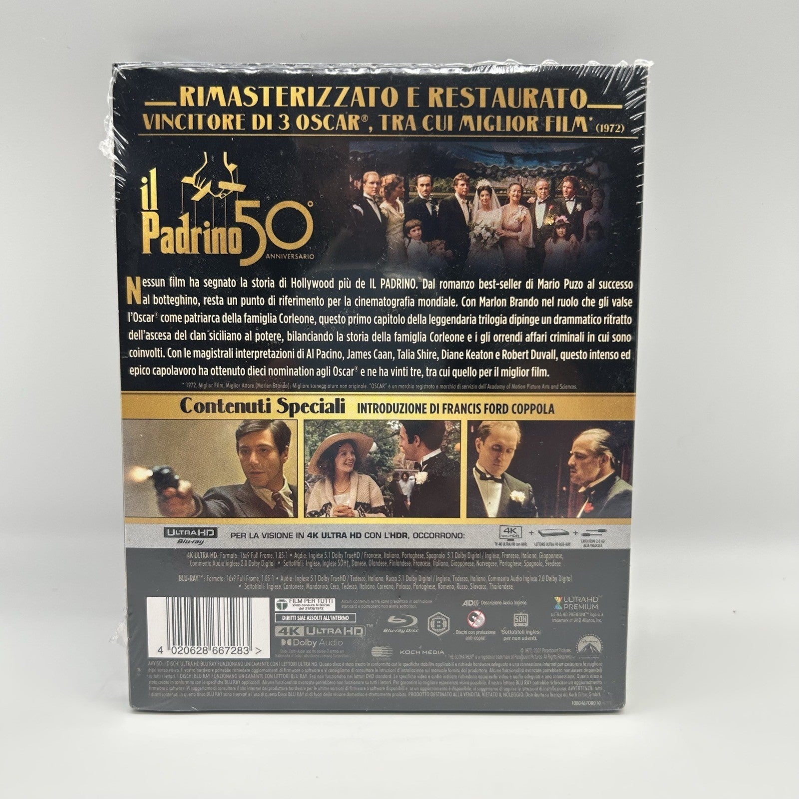 Il Padrino 4K Ultra HD + Blu-Ray 50 Anniversario Nuovo Sigillato Coppola ITA