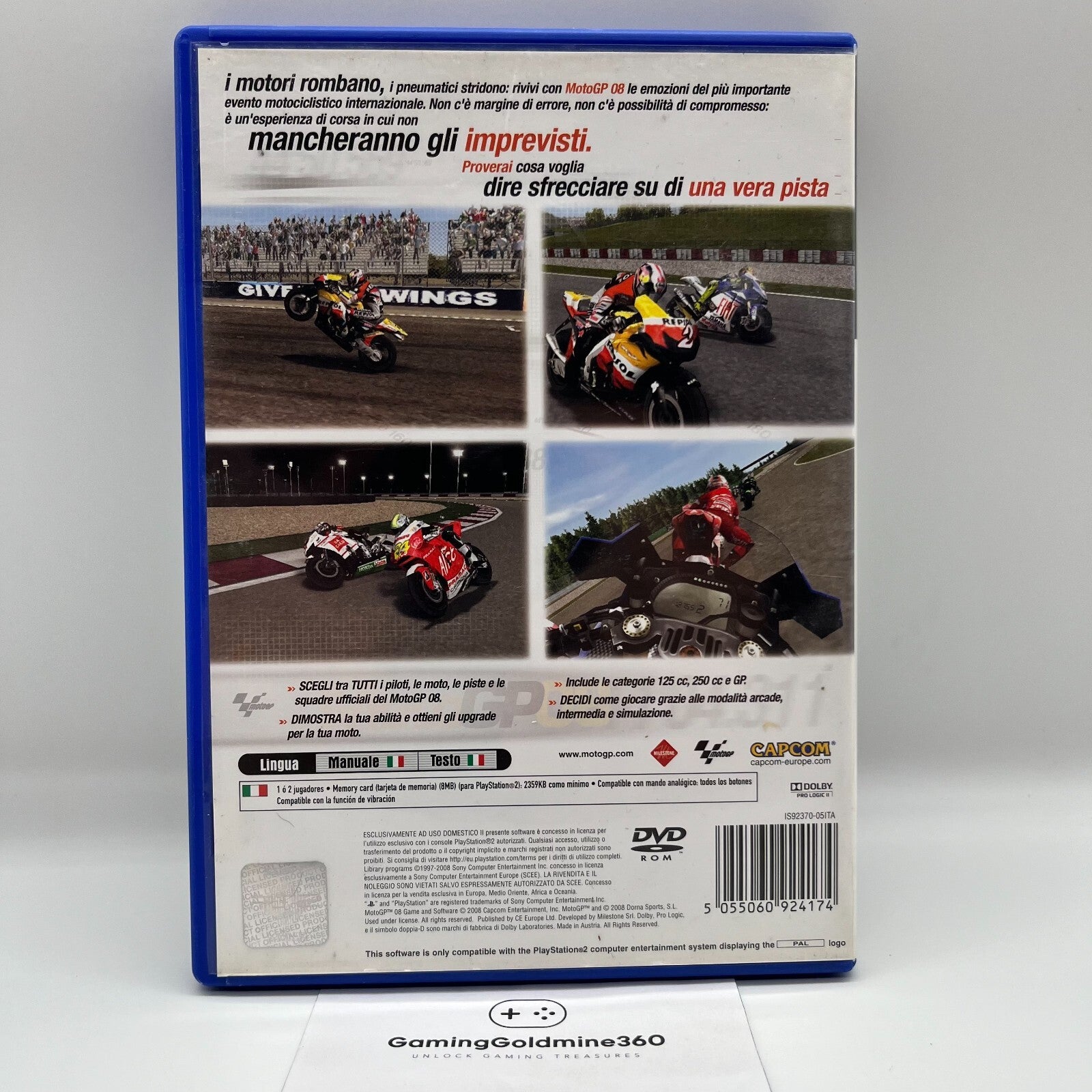 MOTOGP GP 08 PS2 Italiano Completo con Manuale PAL Capcom Sony PlayStation 2