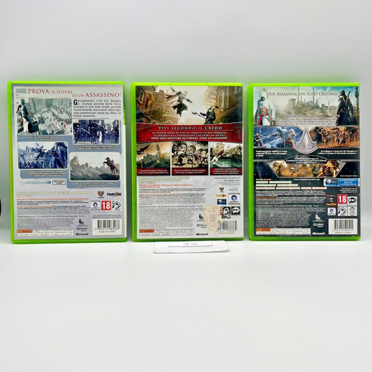 Assassin's Creed + II + Revelations Xbox 360 ITALIANO Completo Manuale COME NUOV