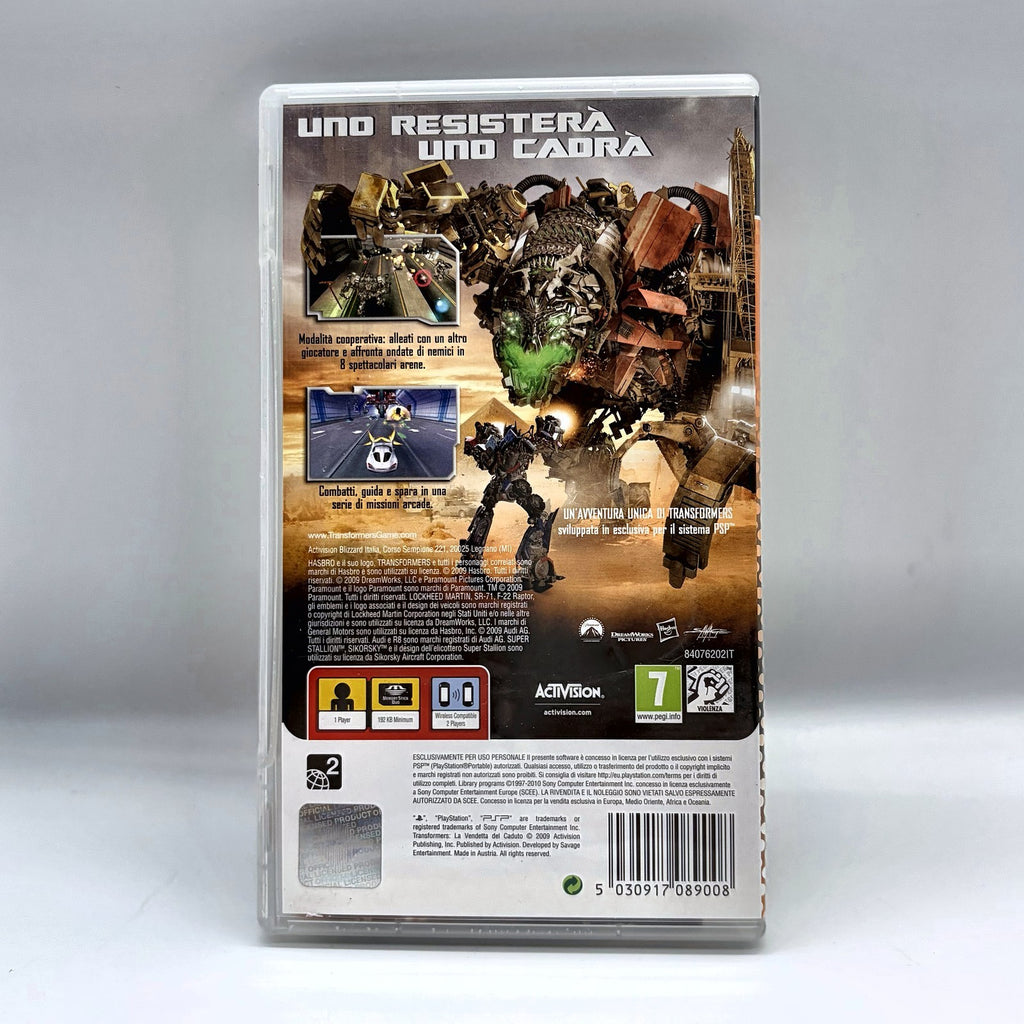 Transformers La Vendetta del Caduto PSP PAL ITA Activision Essentials Azione