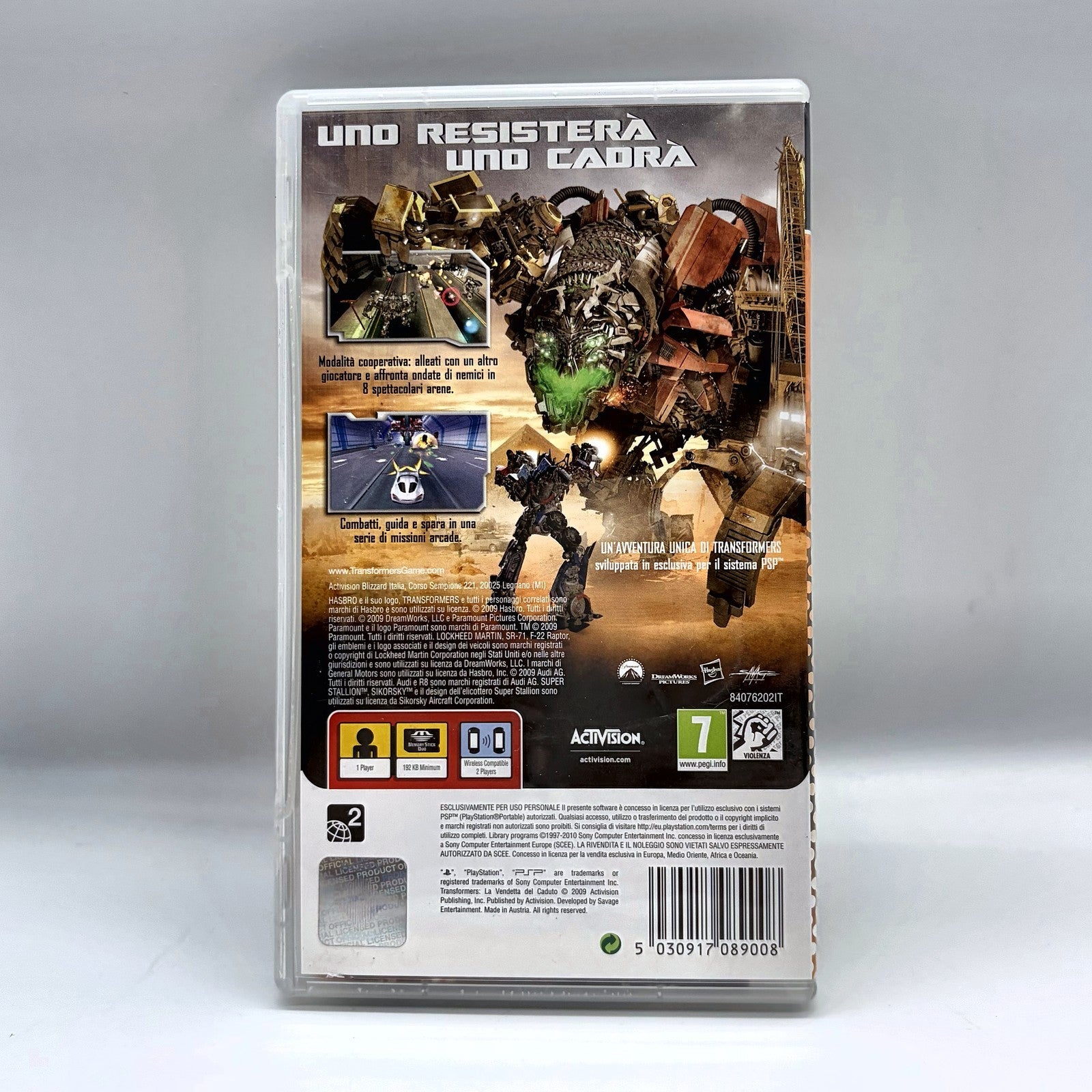 Transformers La Vendetta del Caduto PSP PAL ITA Activision Essentials Azione