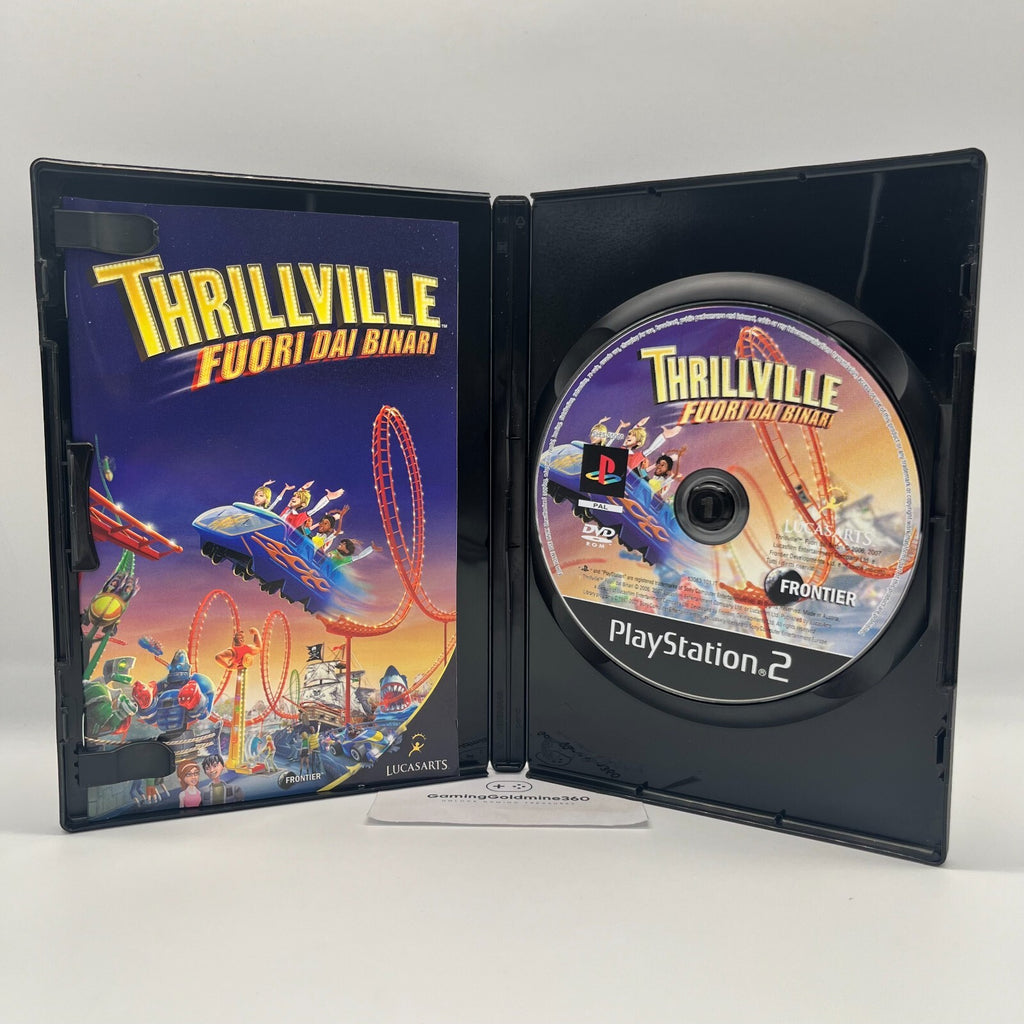 THRILLVILLE Fuori dai Binari PS2 Italiano Completo Manuale Sony PlayStation 2
