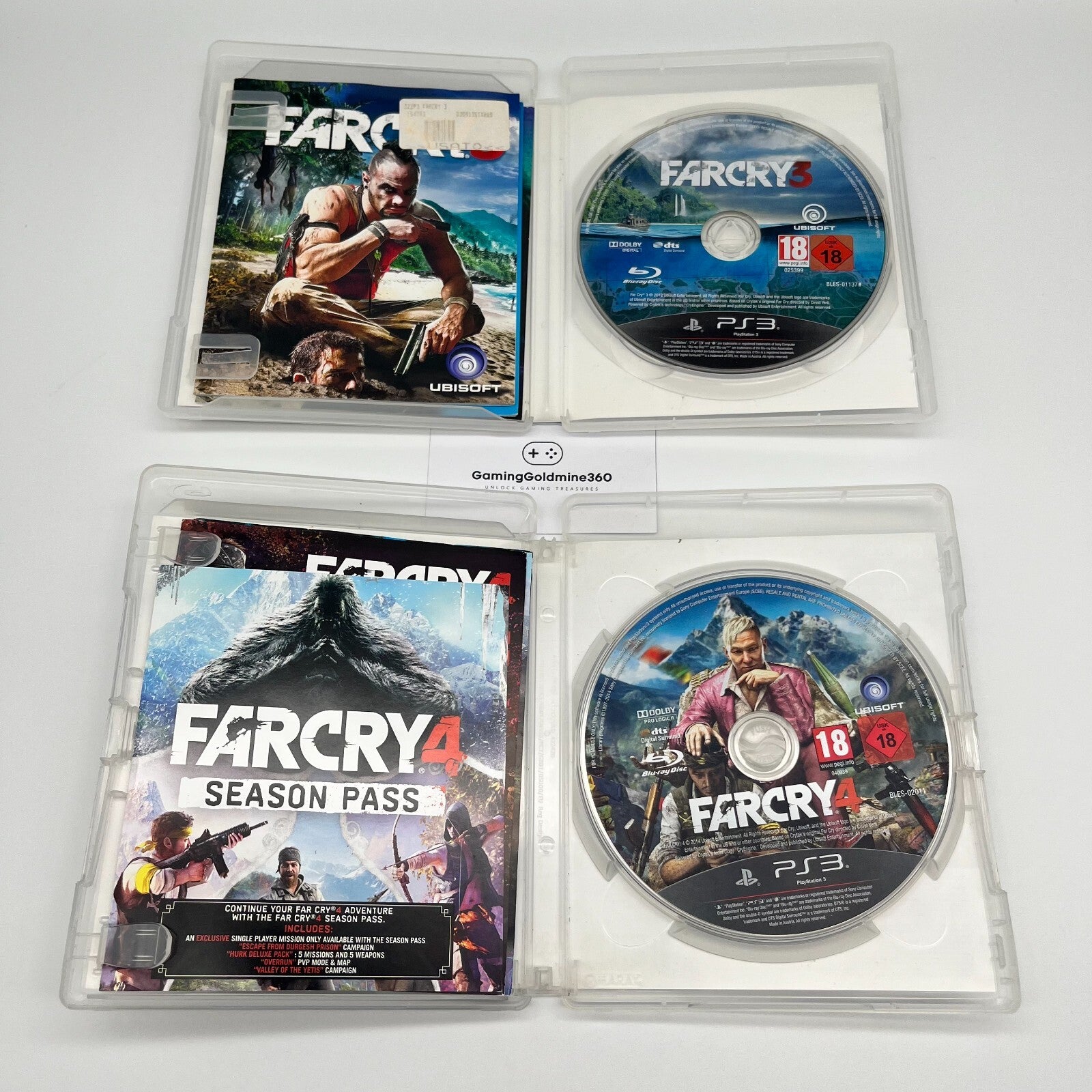 FarCry 3 + 4 PS3 Italiano Completo PAL Ubisoft Sony PlayStation 3 Far Cry OTTIMO
