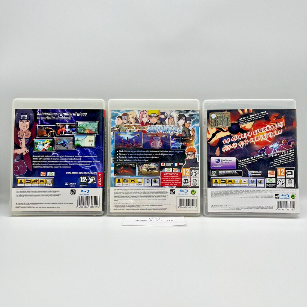NARUTO SHIPPUDEN Ultimate Ninja Storm 1+2+3 BUNDLE PS3 Italiano Completi PAL