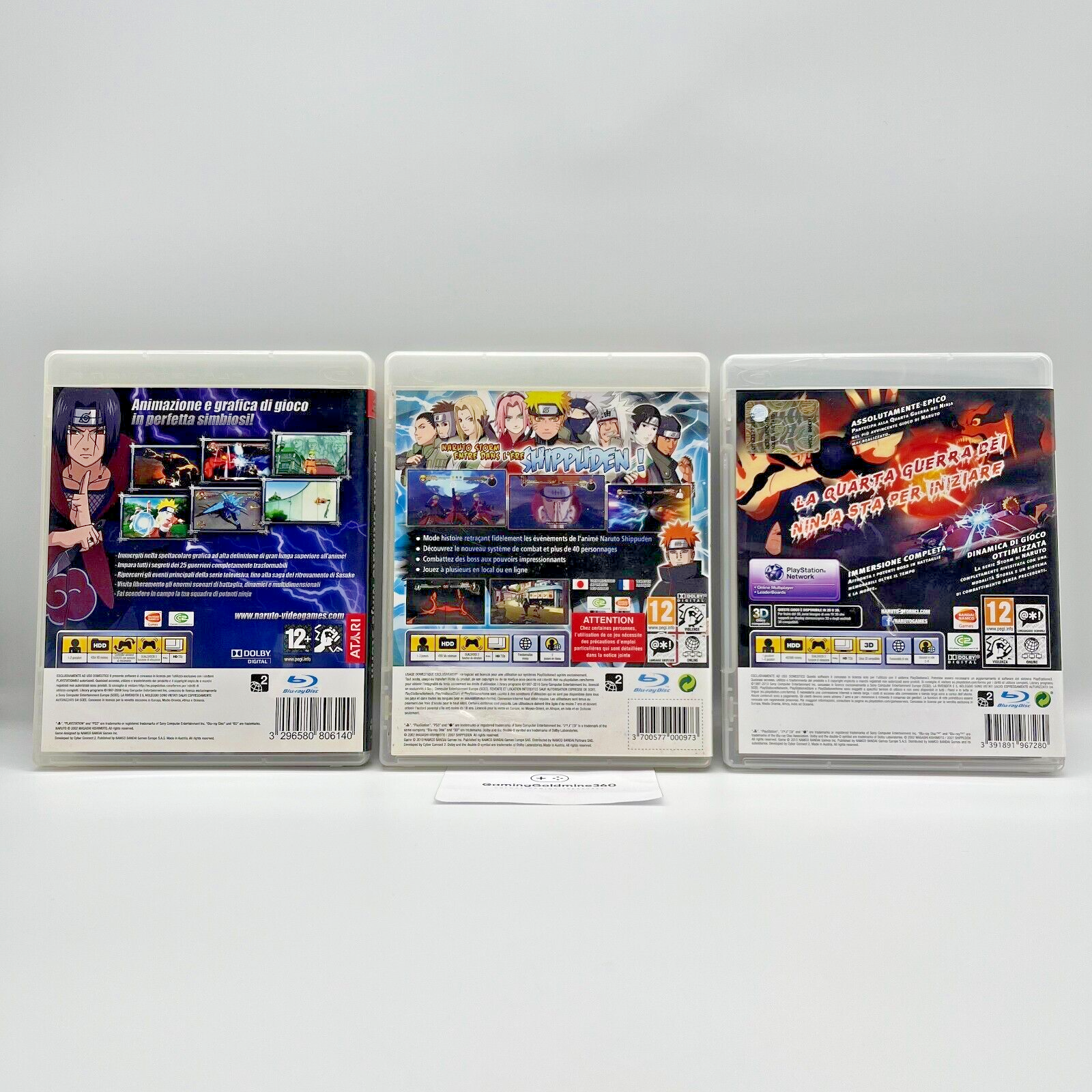 NARUTO SHIPPUDEN Ultimate Ninja Storm 1+2+3 BUNDLE PS3 Italiano Completi PAL