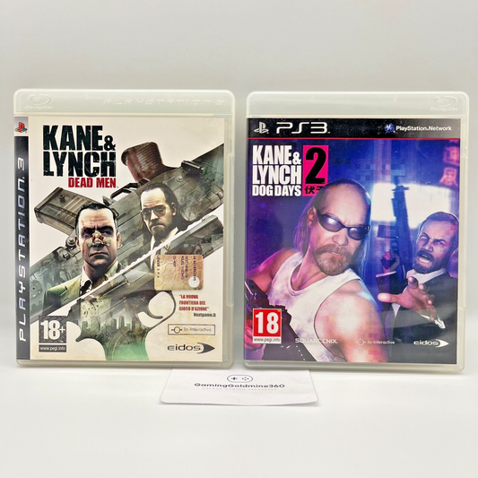 KANE & LYNCH Dead Men + 2 Dog Days PS3 Italiano Completo PAL Eidos PlayStation 3