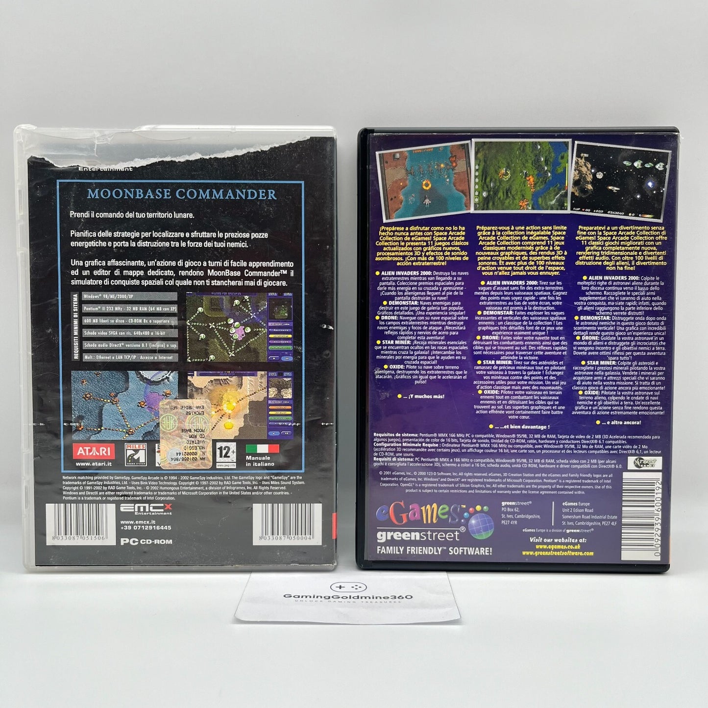 Moonbase Commander + Space Arcade Collection PC CD-Rom Italiano Giochi Computer