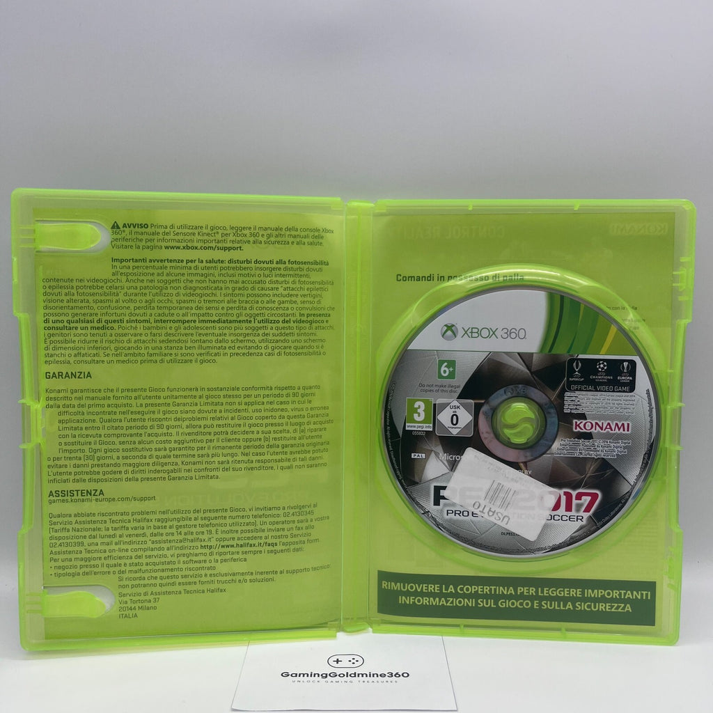 PES 2017 Pro Evolution Soccer Xbox 360 Italiano PAL Konami Microsoft Xbox360 NEW