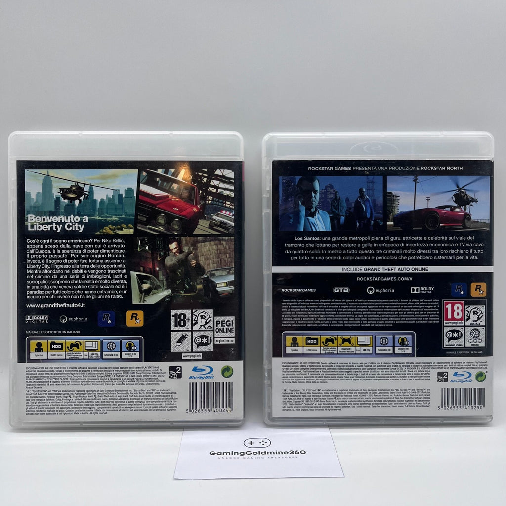 GTA 4 + GTA 5 PS3 Completi ITALIANO Grand Theft Auto IV e V - Sony PlayStation 3